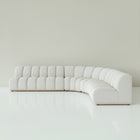 Rosalie chaise sectional sofa in white boucle