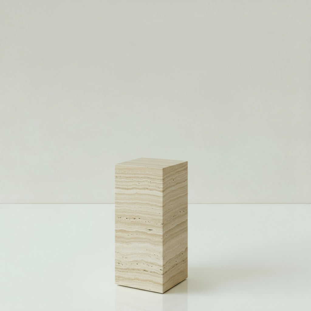 Plinth Medium Cream Travertine