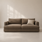 Camille rolled arm sofa in olive-khaki velvet-look fabric