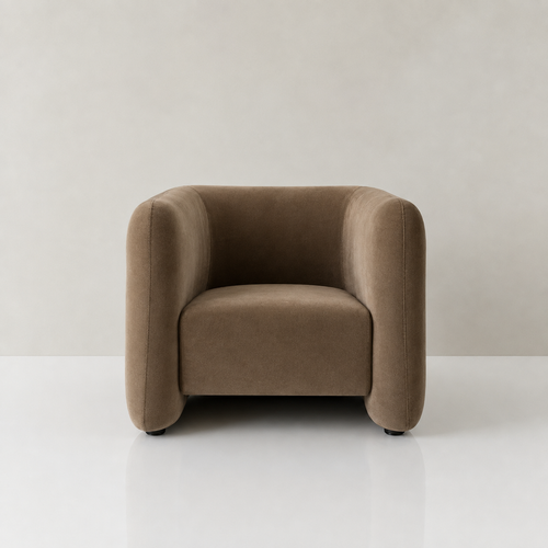 Capri Lounge Chair in taupe-brown suede