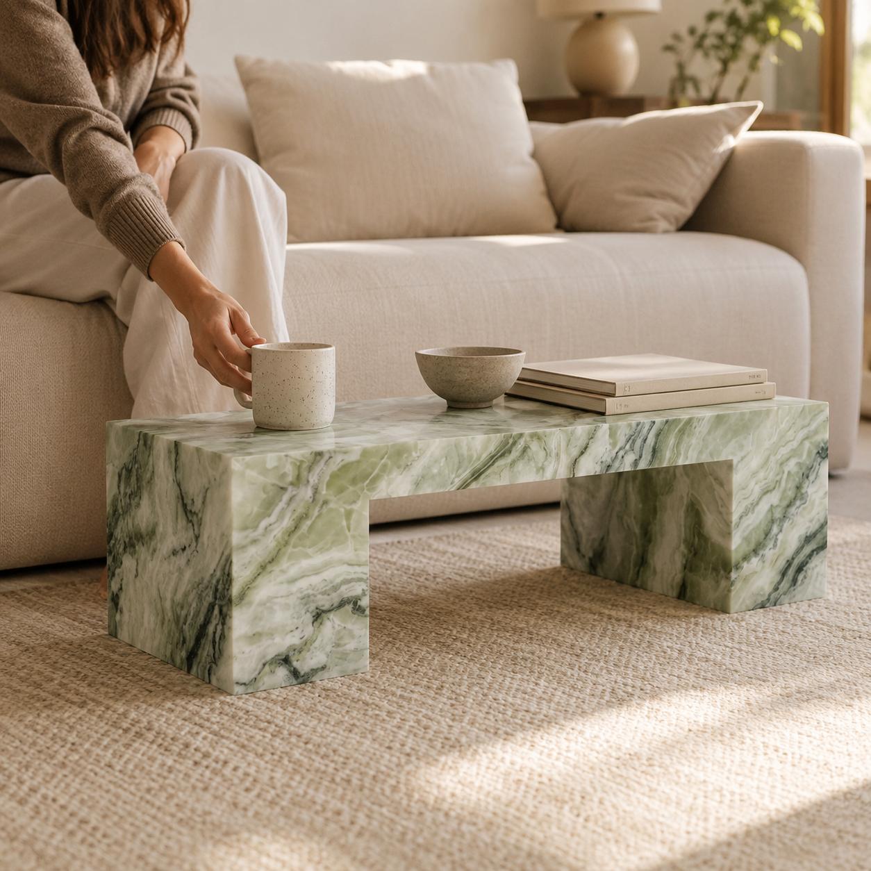 Arco Jade Green Coffee Table