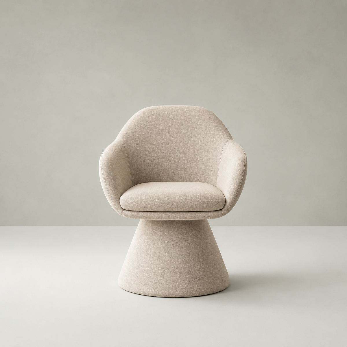 Odile swivel boucle dining chair front view