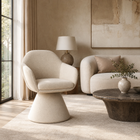 Odile swivel boucle dining chair back view