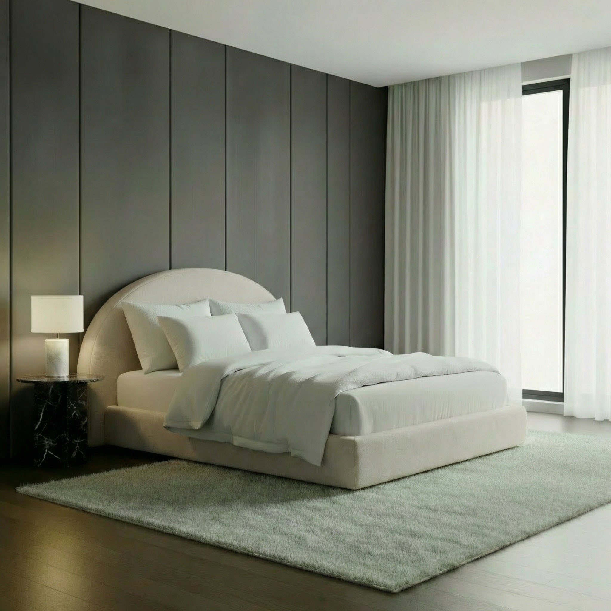 Cloud Bed Frame Curved Cream