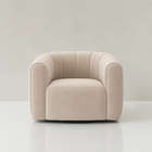 Marisol swivel chair in beige woven upholstery