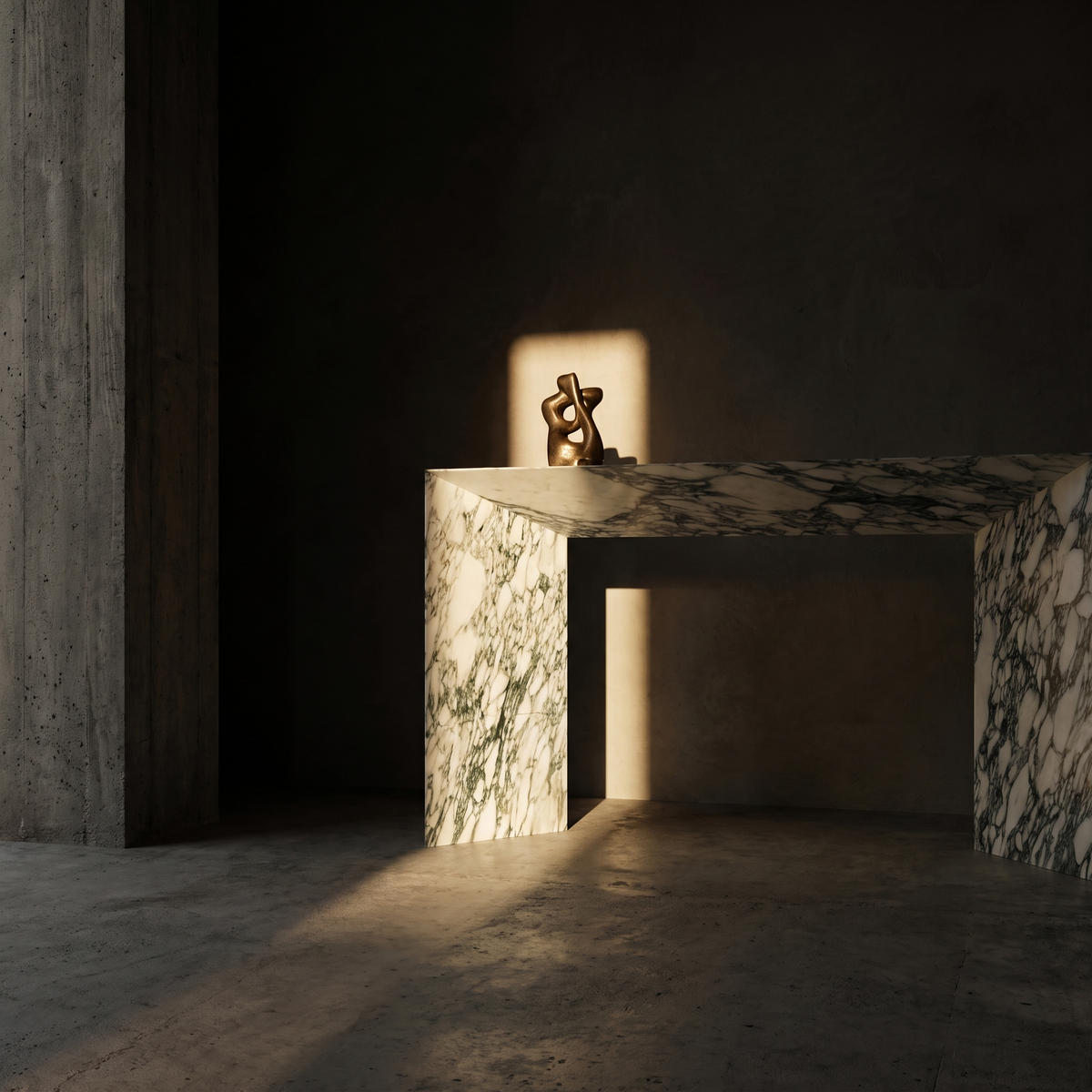 Alma Console Arabescato White