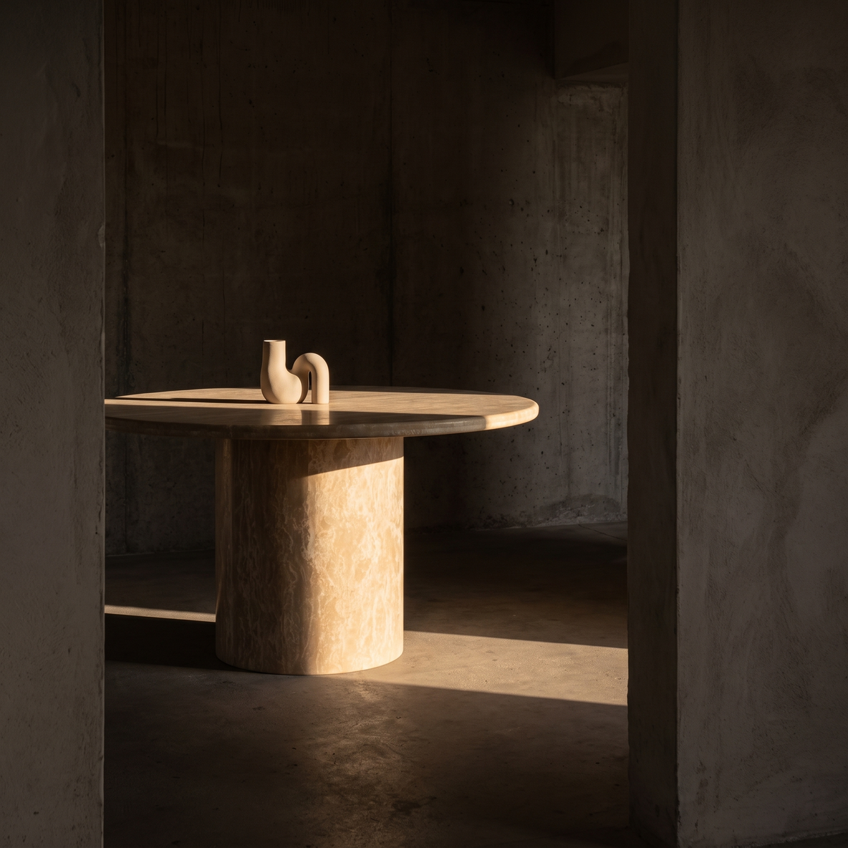 Antibes Dining Table Travertine