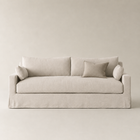 Lucca slipcovered sofa in dove-grey linen