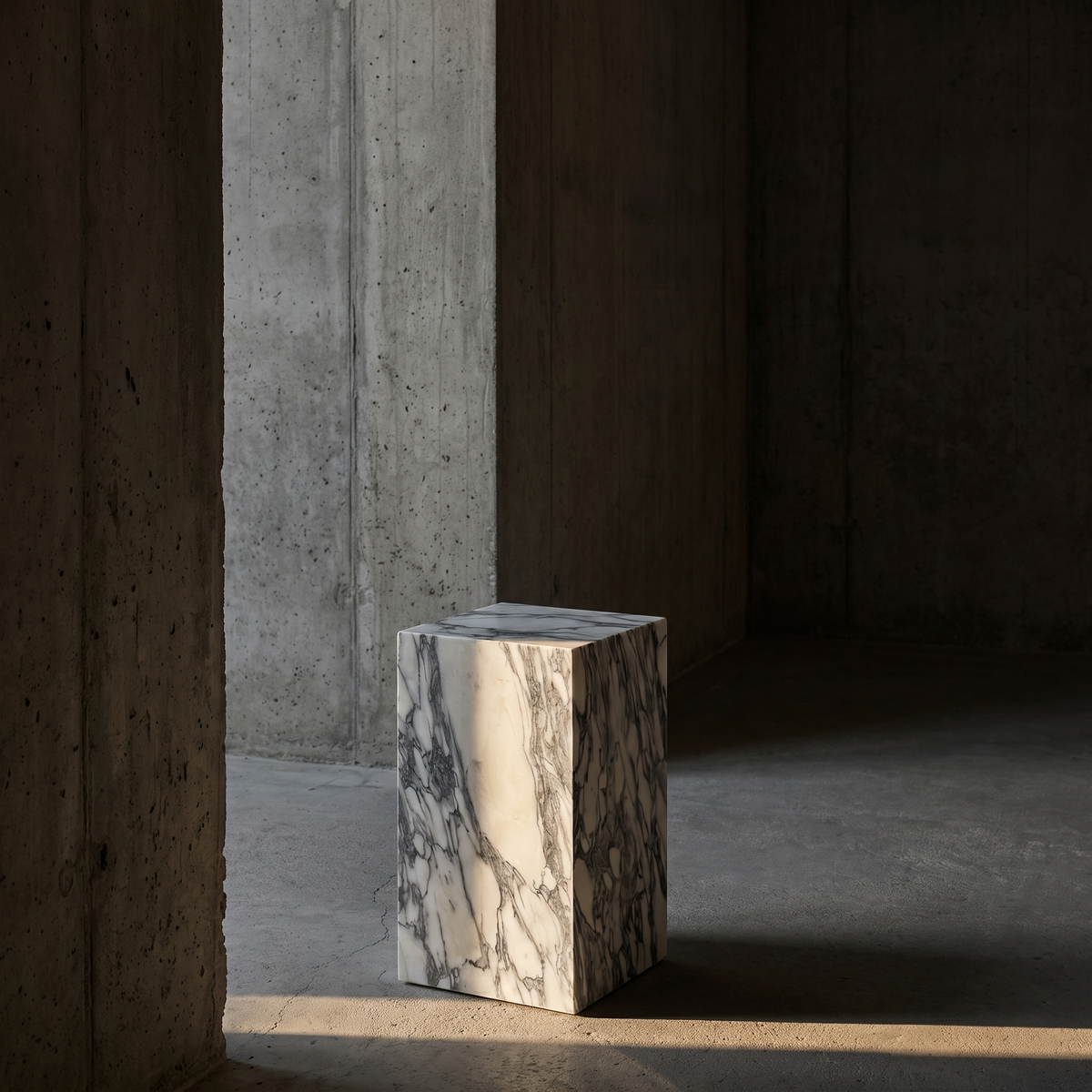 Plinth Small Arabescato White