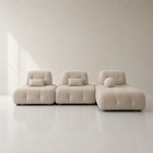 Vernazza compact modular sofa in cream boucle