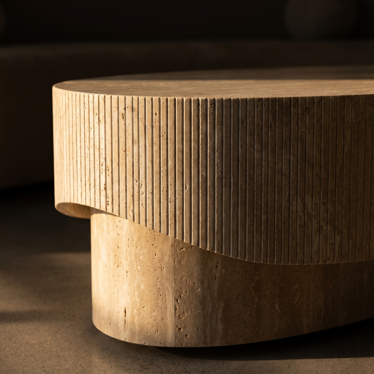 Vela Travertine Coffee Table