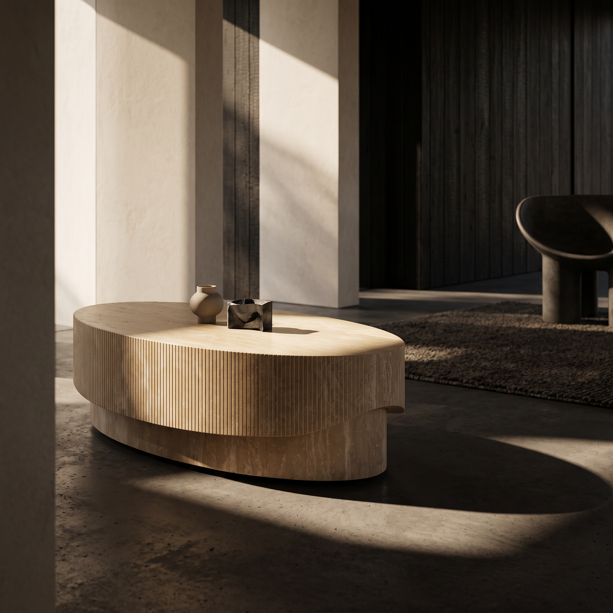 Vela Travertine Coffee Table