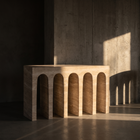 Bruma Arch Console Travertine