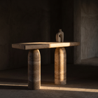 Colombe Pillar Console Travertine