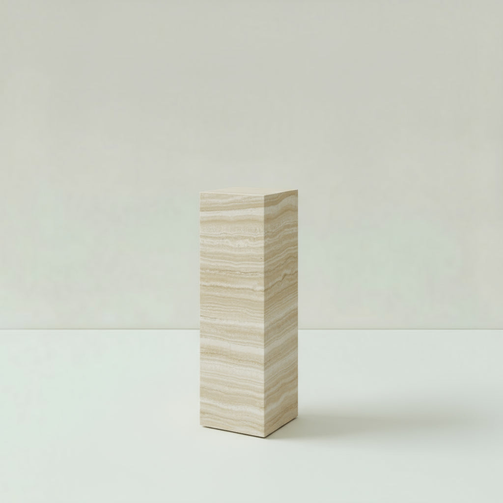 Plinth Tall Cream Travertine