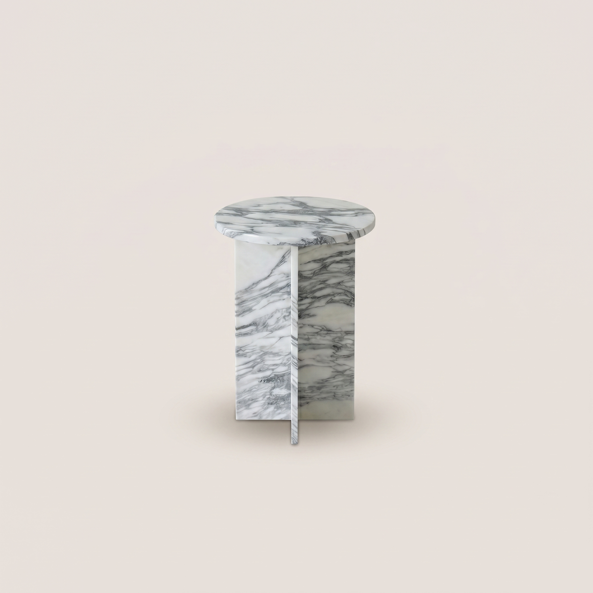Elba Arabescato White Side Table