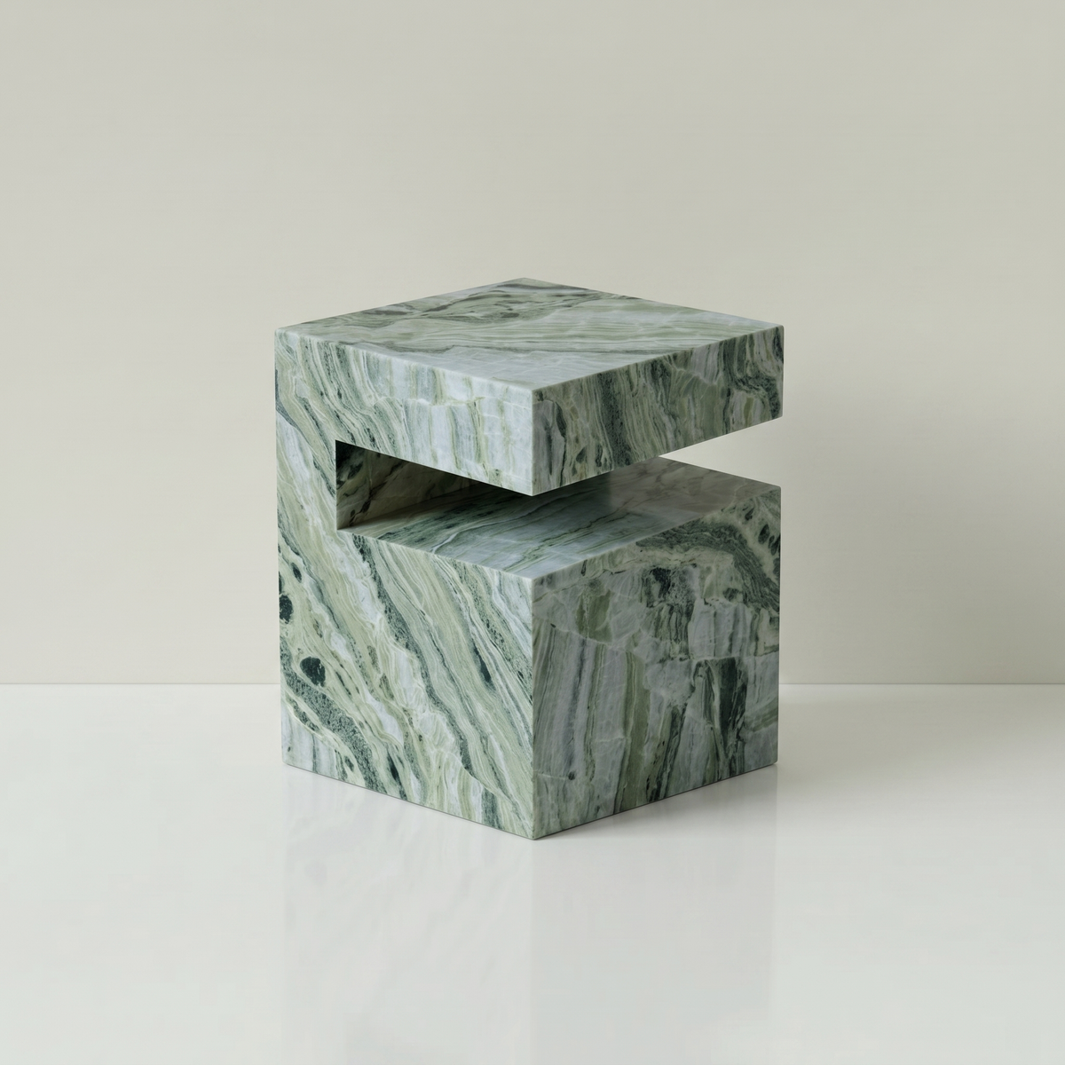 Block Marble Jade Green Side Table