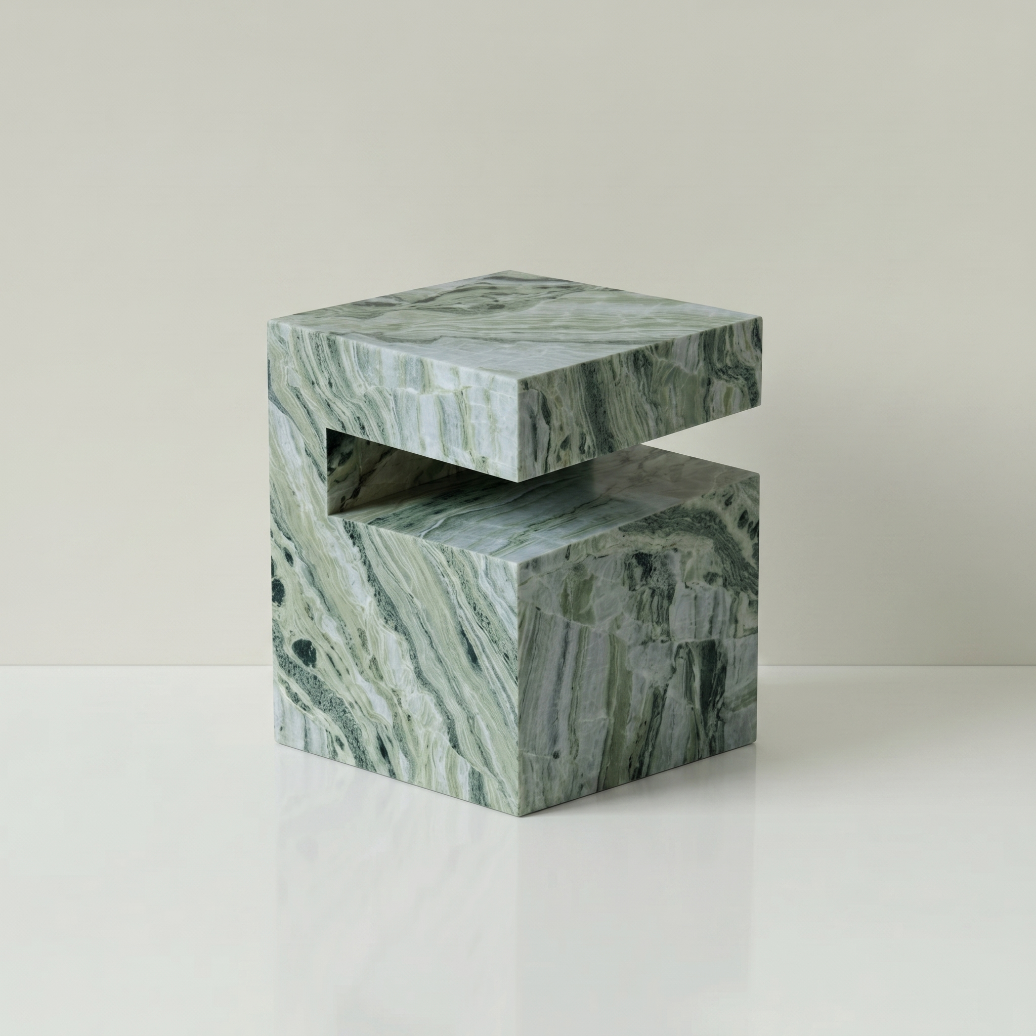 Block Marble Jade Green Side Table