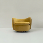 Ischia mustard velvet swivel chair