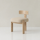 Celeste solid oak dining chair with round seat and curved wraparound backrest