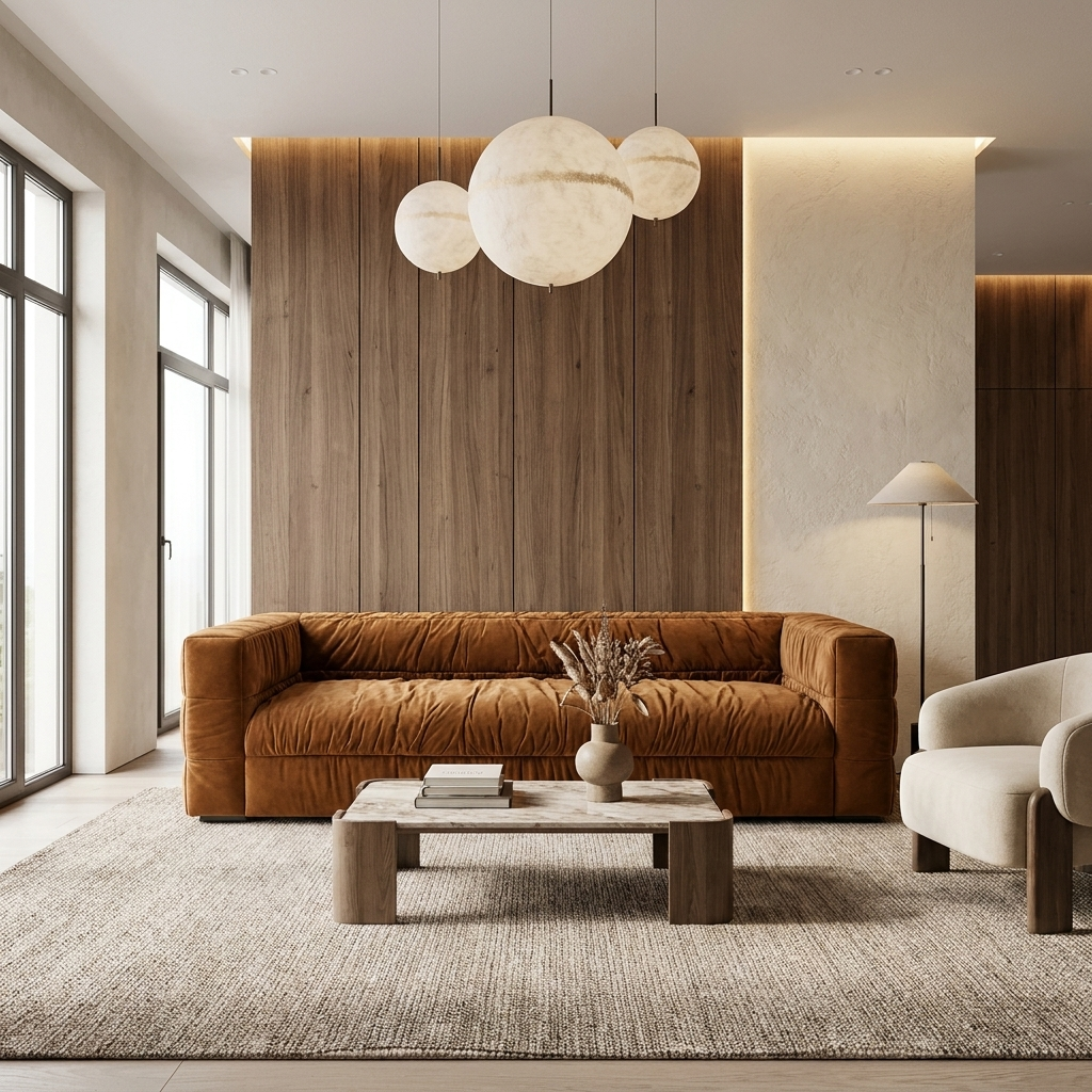 Portofino ribbed corduroy sofa side view