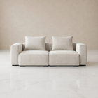 Positano petite loveseat in taupe textured chenille