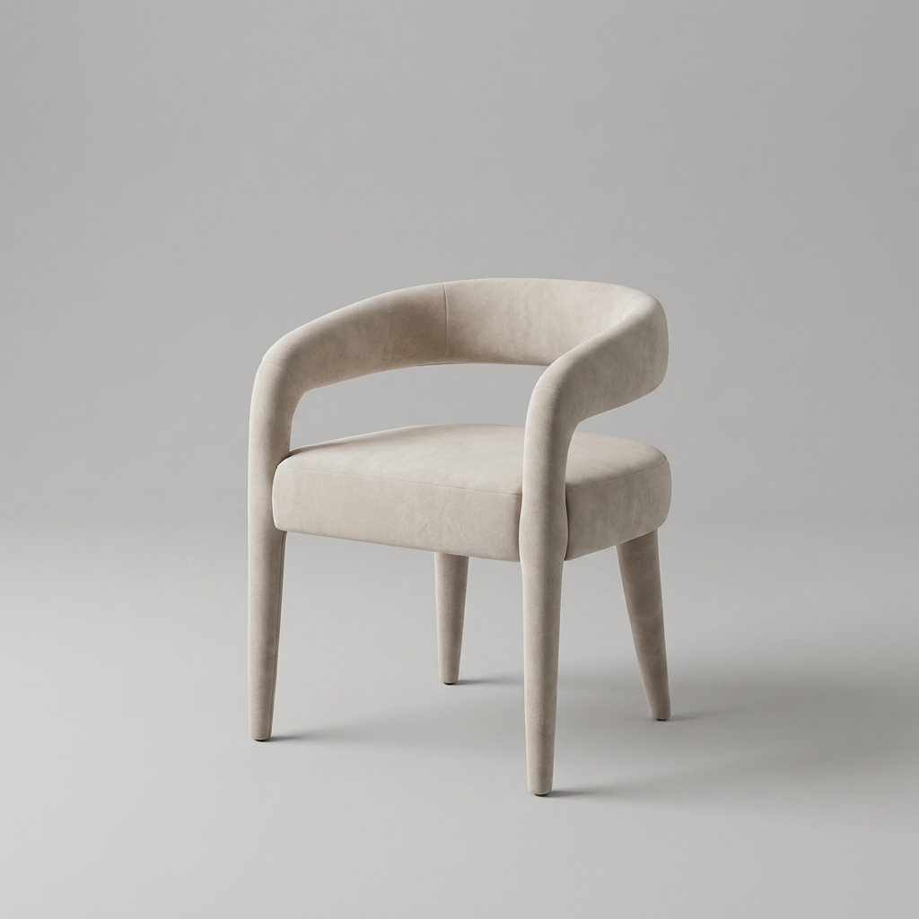 Giulia dining chair in beige velvet
