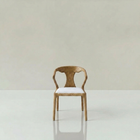 Valentina dining chair in white linen with timber frame