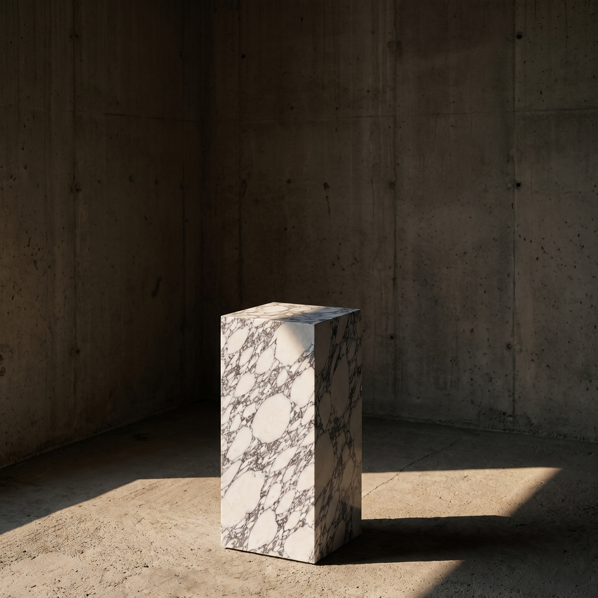 Plinth Medium Arabescato White