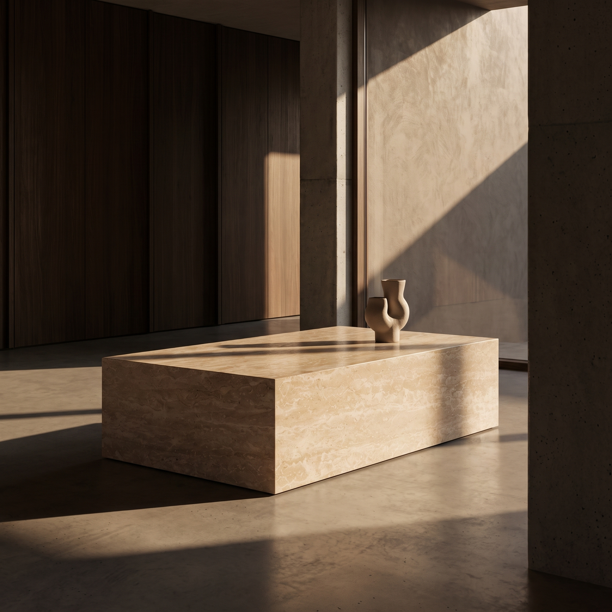 Onda Travertine Coffee Table