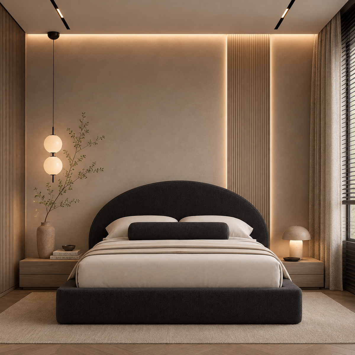 Maison Cloud Bed Frame Curved Black