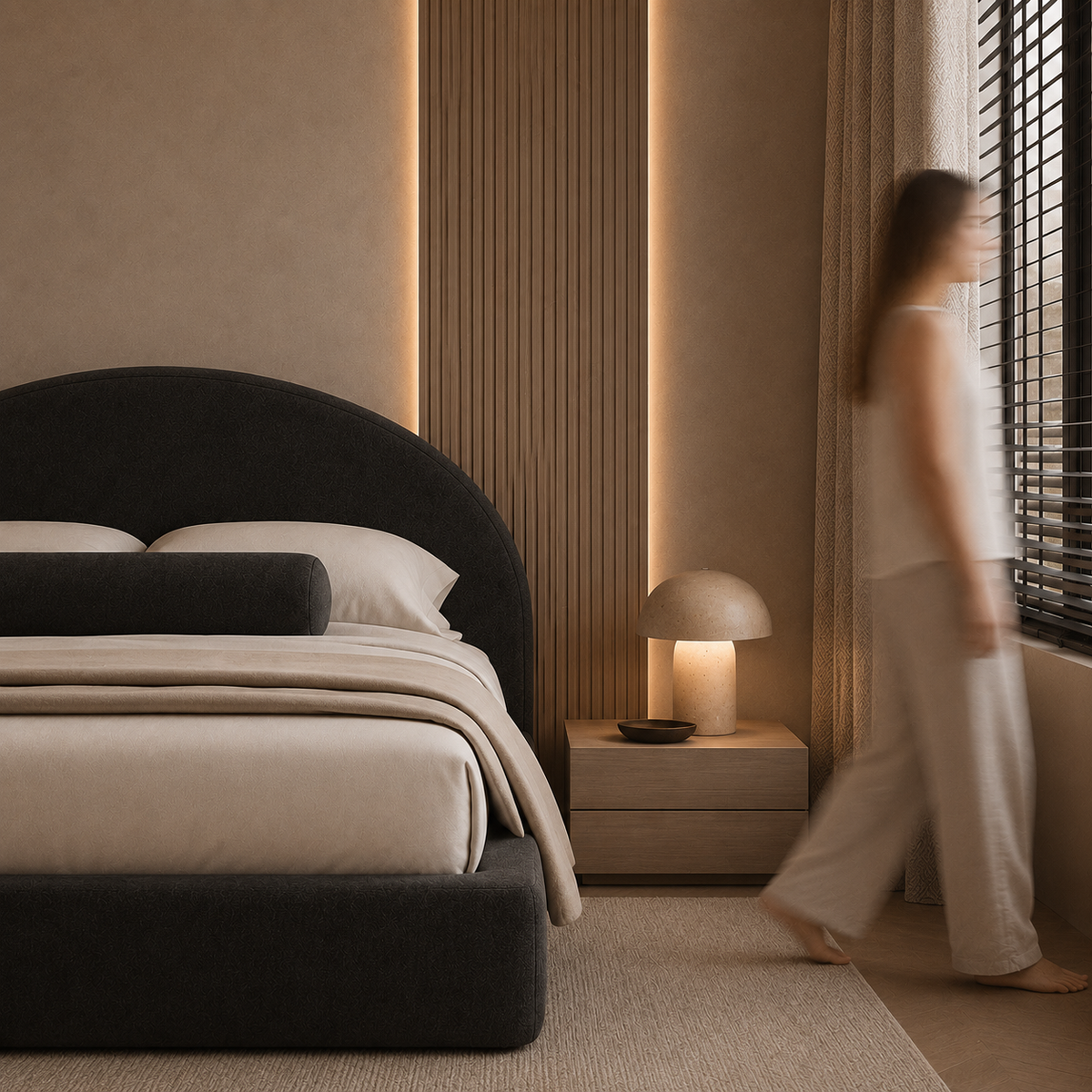 Maison Cloud Bed Frame Curved Black