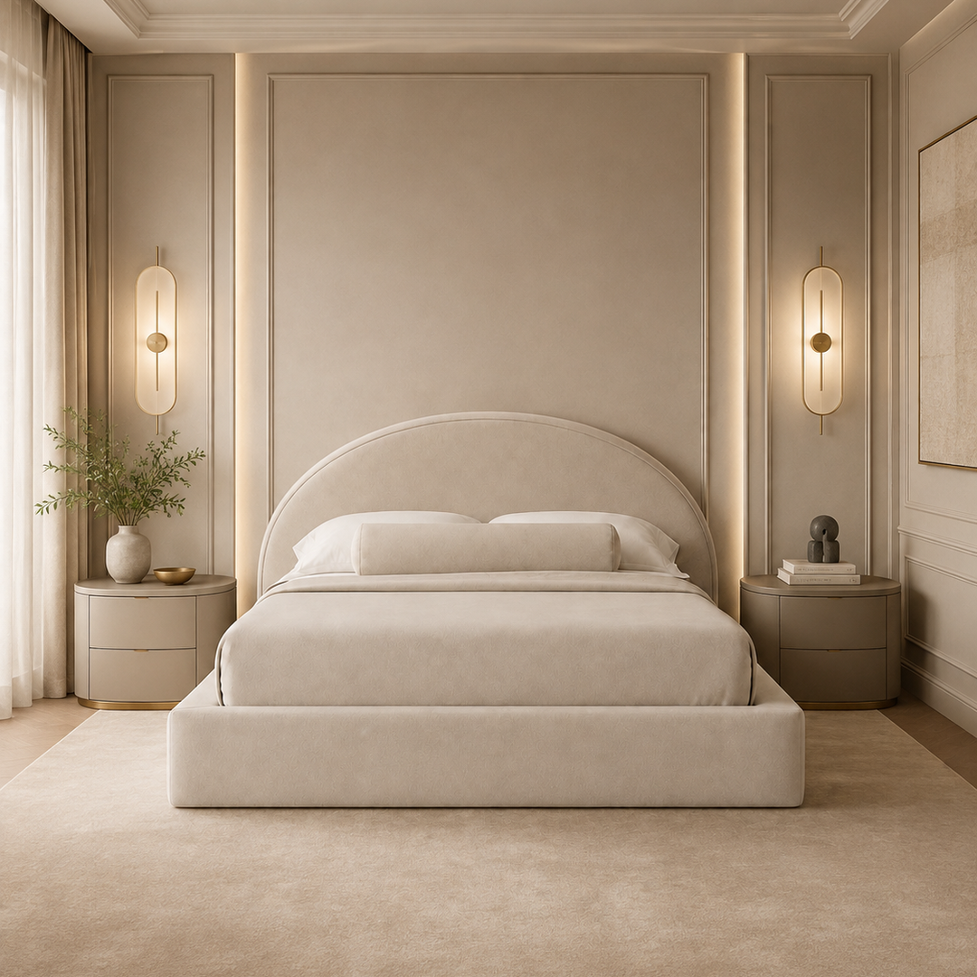 Maison Cloud Bed Frame Curved Butter Cream