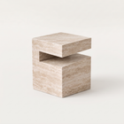 Romane Marble Travertine Side Table