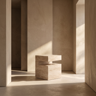 Romane Marble Travertine Side Table