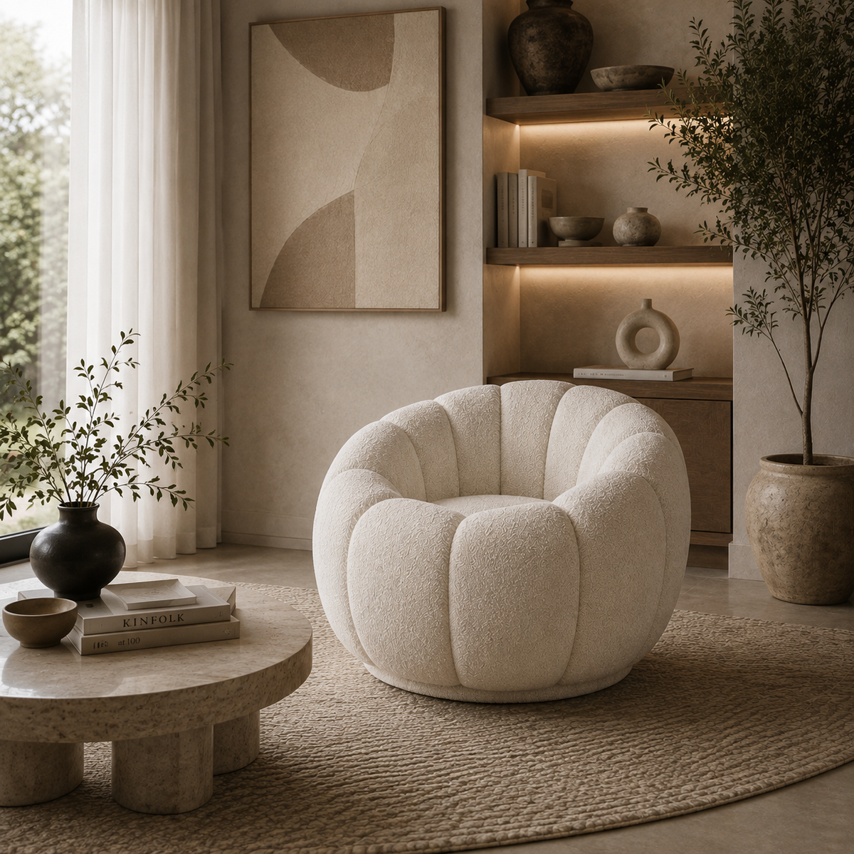 Salerno swivel chair side view