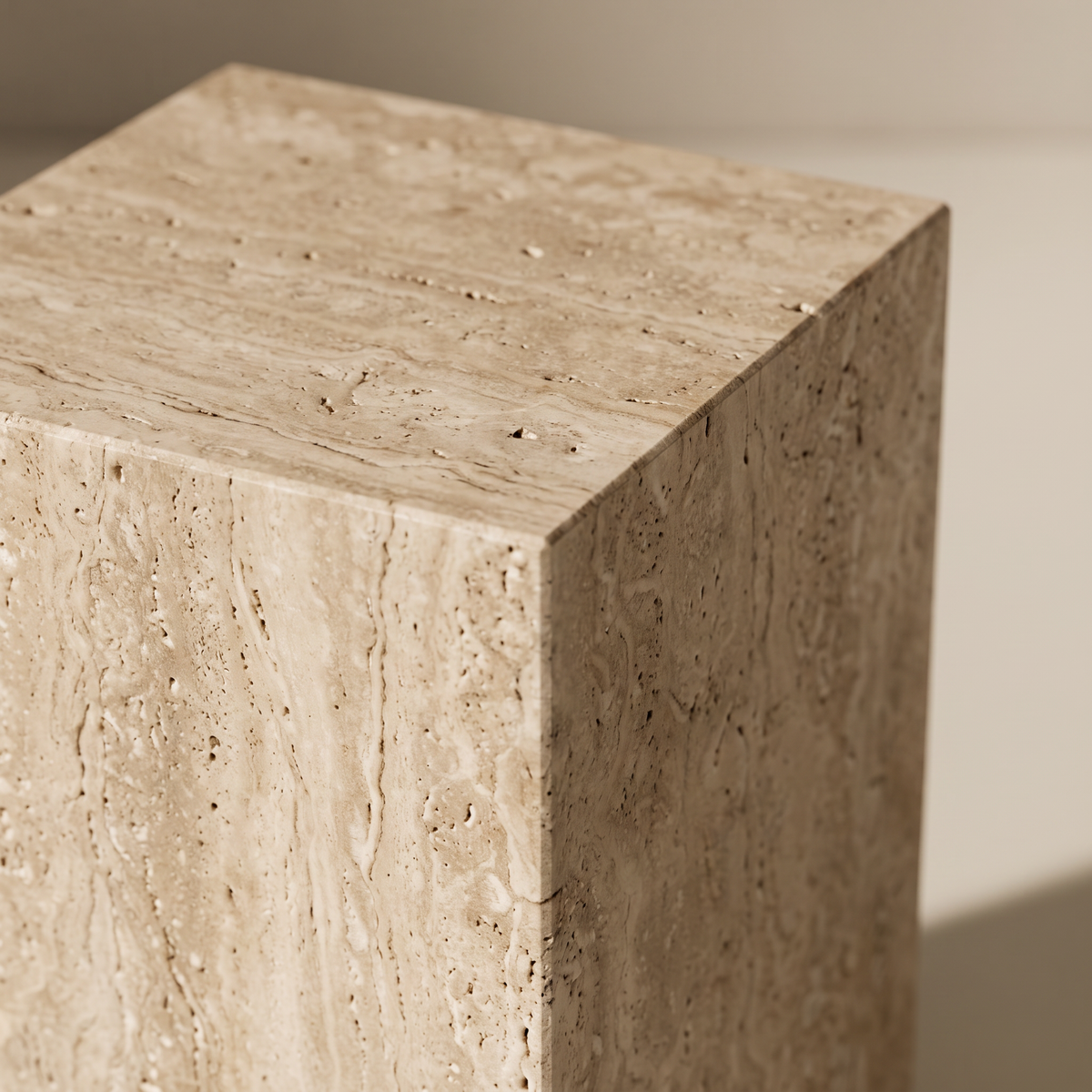Plinth Small Cream Travertine