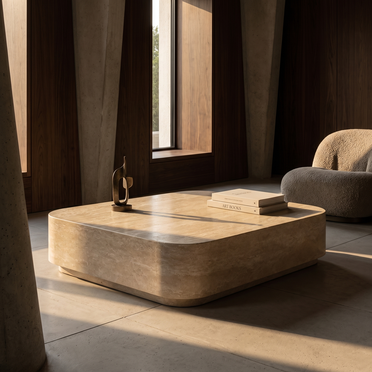Sol Travertine Coffee Table
