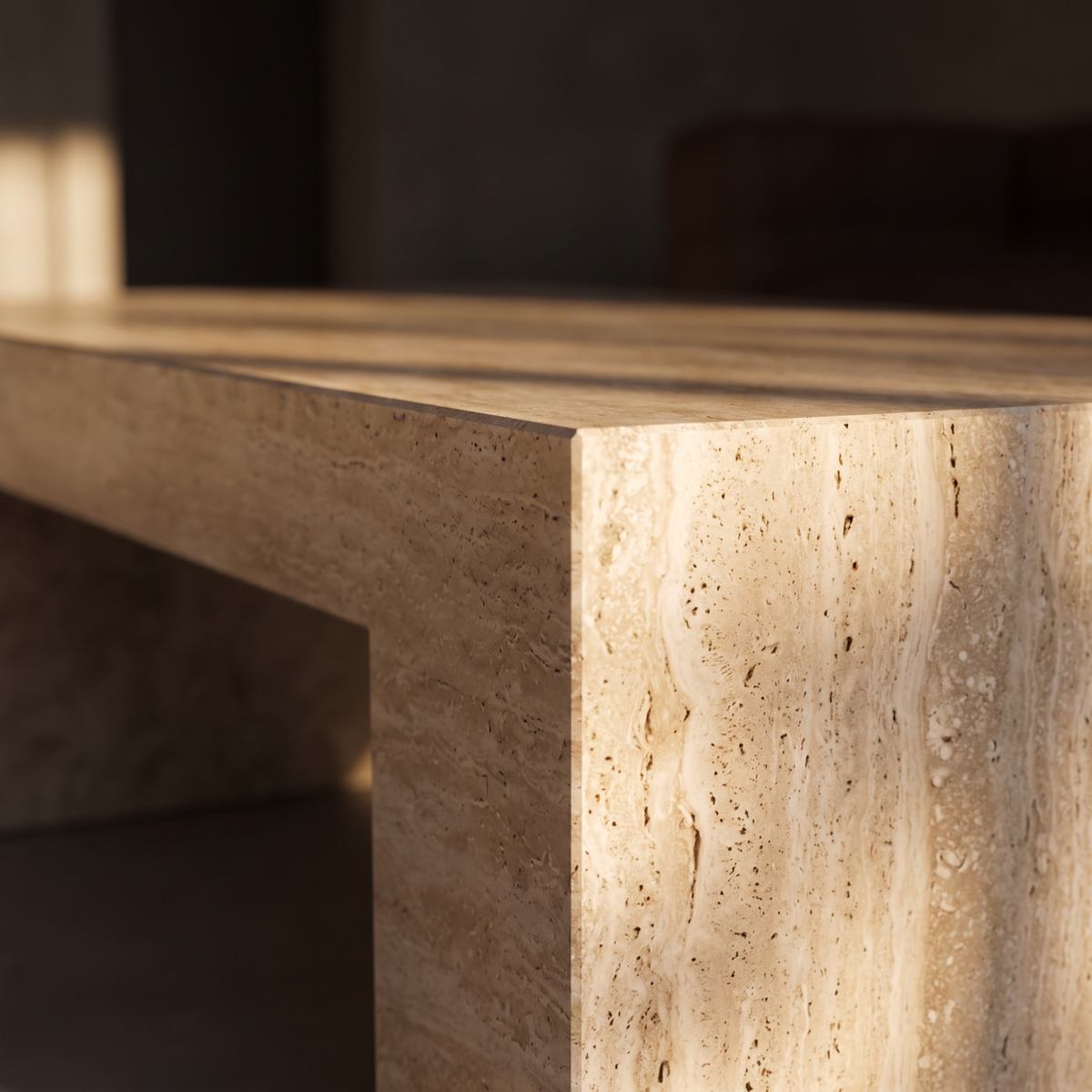 Cava Cream Travertine Coffee Table