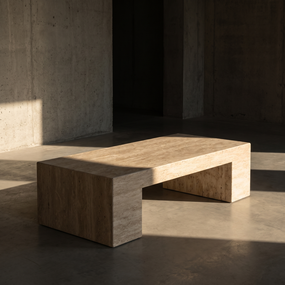 Cava Cream Travertine Coffee Table