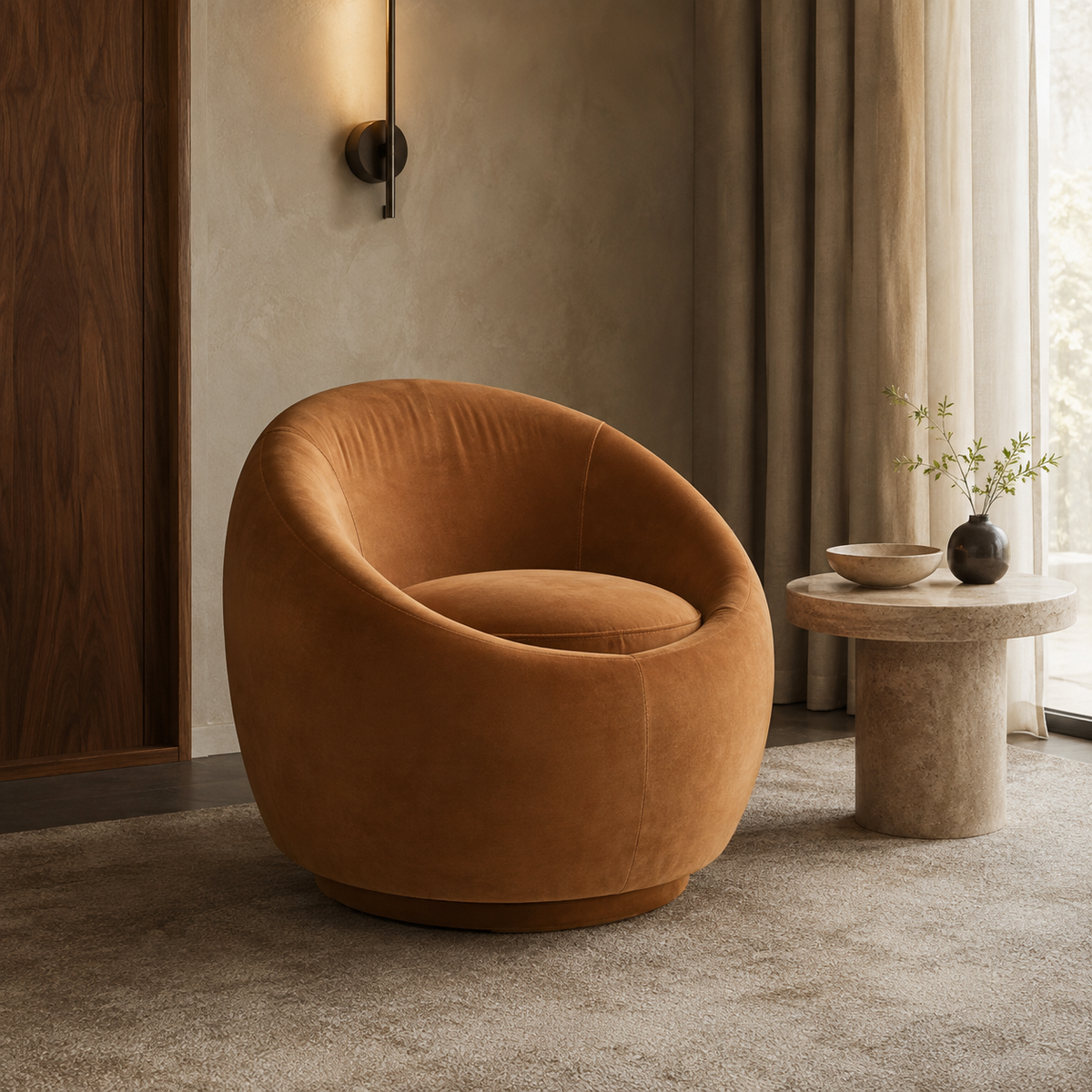 Biarritz swivel chair in room setting